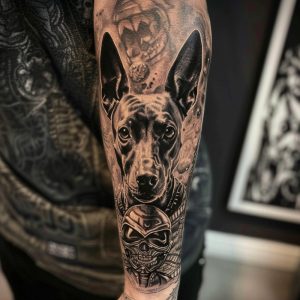 dog and alien tattoo